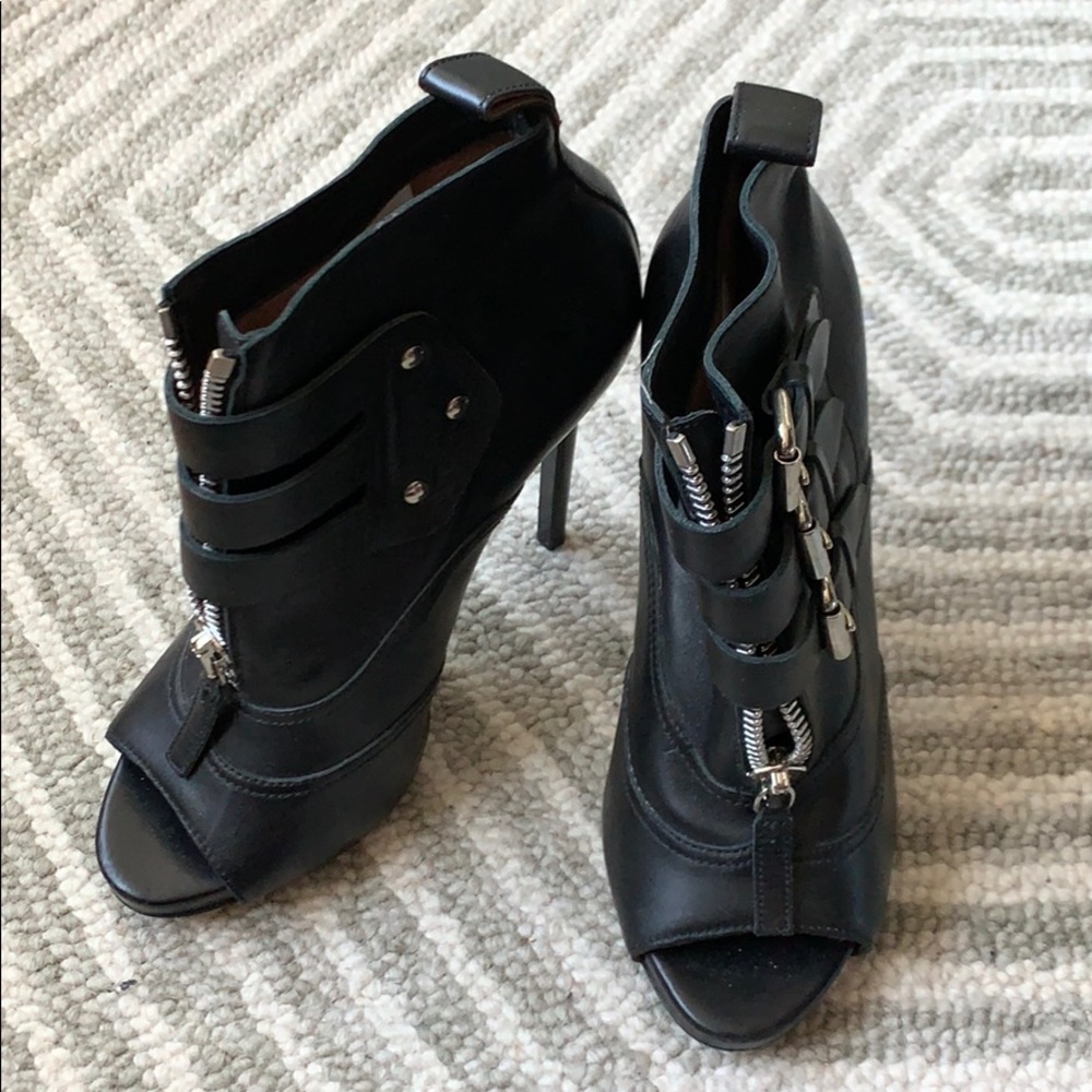 Tabitha Simmons Eva Black Open Toe Booties Size 37
